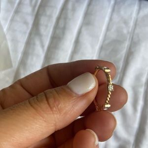 David Yurman 18K Rose Gold with Diamonds 2MM cable stack collectible.